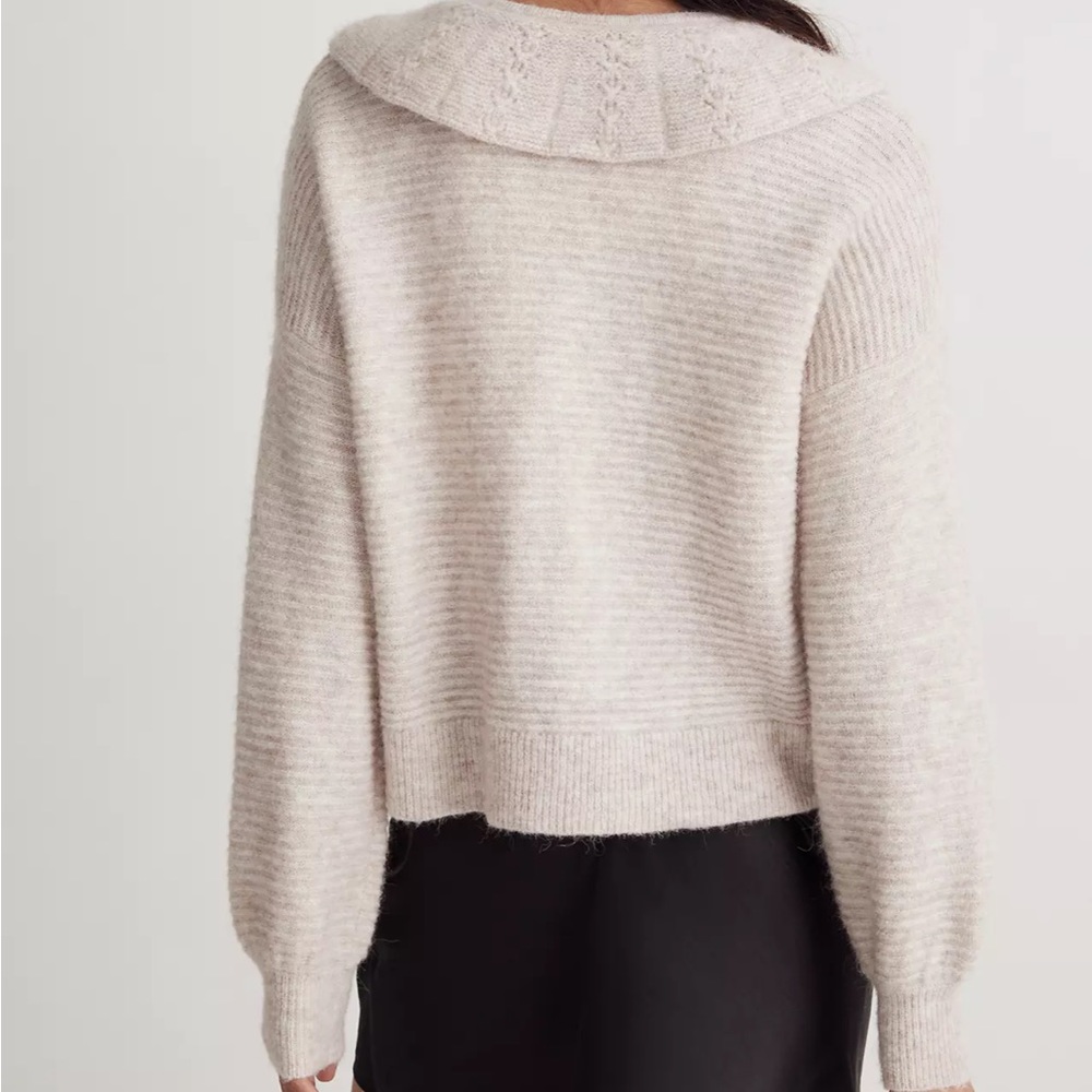 Madewell Pointelle-Collar Cardigan Sweater - Picture 3 of 9